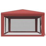 vidaXL Party Tent with 6 Mesh Sidewalls Red 19.7’x13.1’