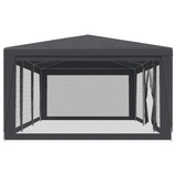 vidaXL Party Tent with 8 Mesh Sidewalls Anthracite