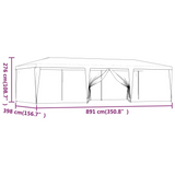 vidaXL Party Tent with 8 Mesh Sidewalls Anthracite