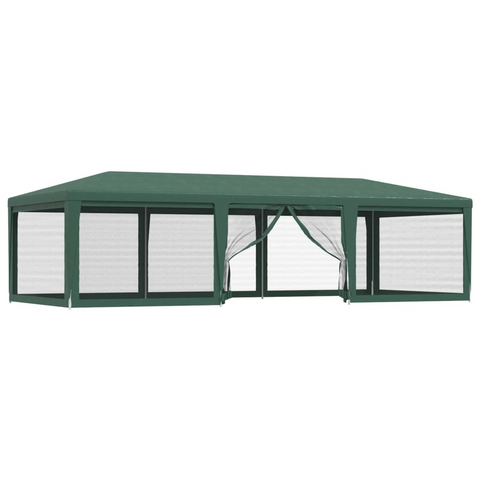 vidaXL Party Tent with 8 Mesh Sidewalls Green