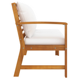 vidaXL Patio Bench 45.1" with Cream Cushion Solid Acacia Wood - WhatYouNeedSales