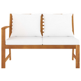 vidaXL Patio Bench 45.1" with Cream Cushion Solid Acacia Wood - WhatYouNeedSales