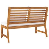 vidaXL Patio Bench 45.1" with Cream Cushion Solid Acacia Wood - WhatYouNeedSales