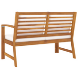 vidaXL Patio Bench 45.1" with Cream Cushion Solid Acacia Wood - WhatYouNeedSales