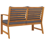 vidaXL Patio Bench 45.1" with Dark Gray Cushion Solid Acacia Wood - WhatYouNeedSales