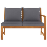 vidaXL Patio Bench 45.1" with Dark Gray Cushion Solid Acacia Wood - WhatYouNeedSales