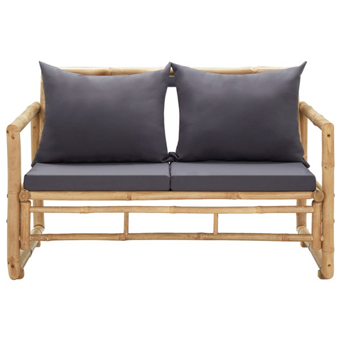 vidaXL Patio Bench with Cushions 45.3" Bamboo - WhatYouNeedSales