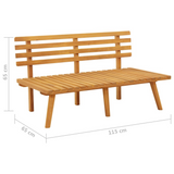 vidaXL Patio Bench with Cushions 45.3" Solid Acacia Wood - WhatYouNeedSales