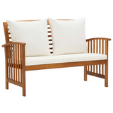 vidaXL Patio Bench with Cushions 46.9" Solid Acacia Wood - WhatYouNeedSales