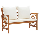 vidaXL Patio Bench with Cushions 46.9" Solid Acacia Wood - WhatYouNeedSales