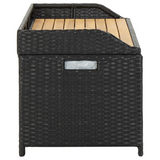 vidaXL Patio Storage Bench 47.2" Poly Rattan Black - WhatYouNeedSales