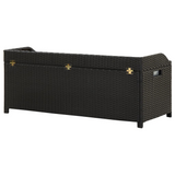 vidaXL Patio Storage Bench 47.2" Poly Rattan Black - WhatYouNeedSales