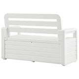 vidaXL Patio Storage Bench 52.2" Plastic White - WhatYouNeedSales