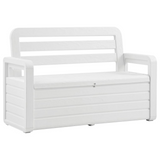 vidaXL Patio Storage Bench 52.2" Plastic White - WhatYouNeedSales