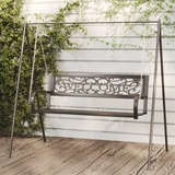 vidaXL Patio Swing Bench 49.2’ Steel and Plastic Black