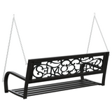 vidaXL Patio Swing Bench 49.2’ Steel and Plastic Black