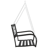 vidaXL Patio Swing Bench 49.2’ Steel and Plastic Black