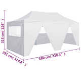 vidaXL Professional Folding Party Tent with 4 Sidewalls