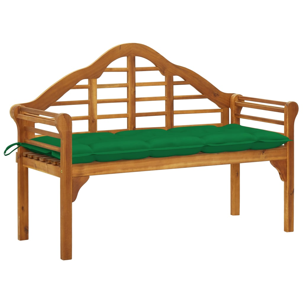 vidaXL Patio Queen Bench with Cushion 53.1" Solid Acacia Wood - WhatYouNeedSales