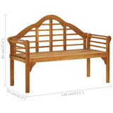 vidaXL Patio Queen Bench with Cushion 53.1" Solid Acacia Wood - WhatYouNeedSales