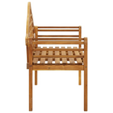 vidaXL Patio Queen Bench with Cushion 53.1" Solid Acacia Wood - WhatYouNeedSales