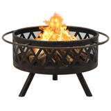 vidaXL Rustic Fire Pit with Poker 29.9’ XXL Steel