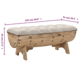 vidaXL Storage Bench 40.6" Solid Wood Fir - WhatYouNeedSales