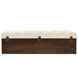 vidaXL Storage Bench 43.3" Cream Solid Wood Fir - WhatYouNeedSales