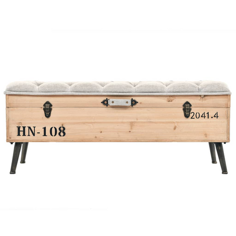 vidaXL Storage Bench 43.3" Solid Wood Fir - WhatYouNeedSales