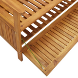 vidaXL Patio Storage Bench 58.3" Solid Acacia Wood - WhatYouNeedSales