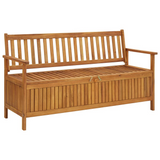 vidaXL Patio Storage Bench 58.3" Solid Acacia Wood - WhatYouNeedSales