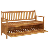 vidaXL Patio Storage Bench 58.3" Solid Acacia Wood - WhatYouNeedSales