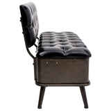 vidaXL Storage Bench with Backrest 43.3" Black Faux Leather - WhatYouNeedSales