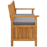 vidaXL Patio Storage Bench with Cushion 58.3" Solid Acacia Wood - WhatYouNeedSales