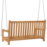 vidaXL Swing Bench Solid Teak Wood 44.9’x23.6’x25.2’