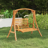 vidaXL Swing Bench Solid Wood Bent with Teak Finish