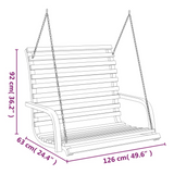 vidaXL Swing Bench Solid Wood Bent with Teak Finish