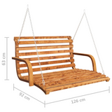 vidaXL Swing Bench Solid Wood Bent with Teak Finish