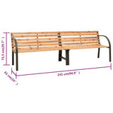 vidaXL Twin Patio Bench 94.9" Chinese Fir Wood - WhatYouNeedSales