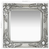 vidaXL Wall Mirror Baroque Style 15.7"x15.7"Silver - WhatYouNeedSales