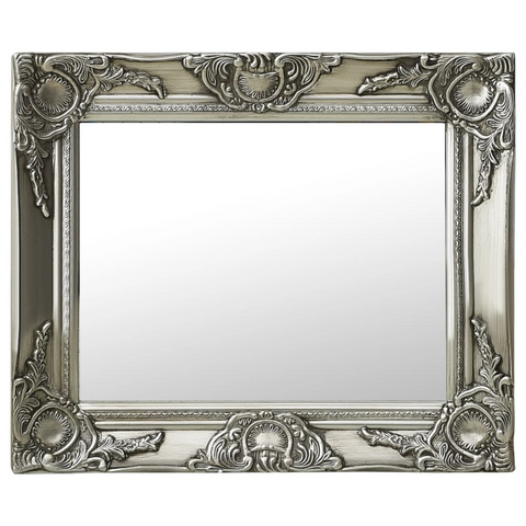 vidaXL Wall Mirror Baroque Style 19.7"x15.7" Silver - WhatYouNeedSales