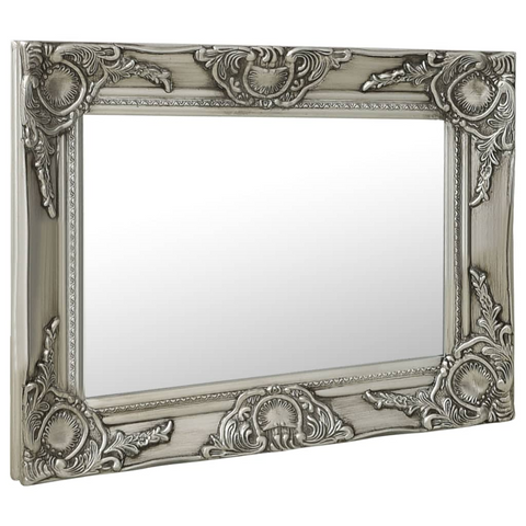 vidaXL Wall Mirror Baroque Style 19.7"x15.7" Silver - WhatYouNeedSales