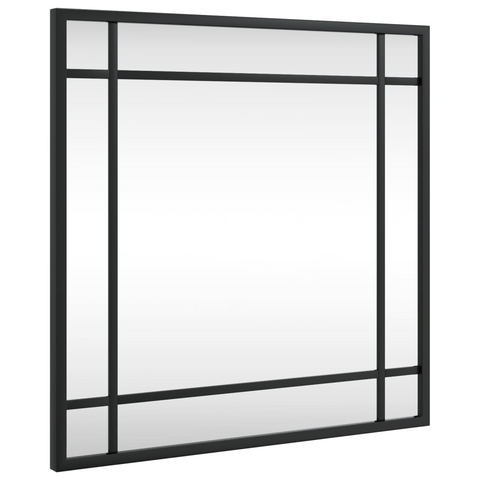 vidaXL Wall Mirror Black 15.7"x15.7" Square Iron - WhatYouNeedSales