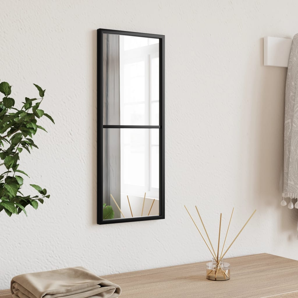 vidaXL Wall Mirror Black 7.9"x19.7" Rectangle Iron - WhatYouNeedSales