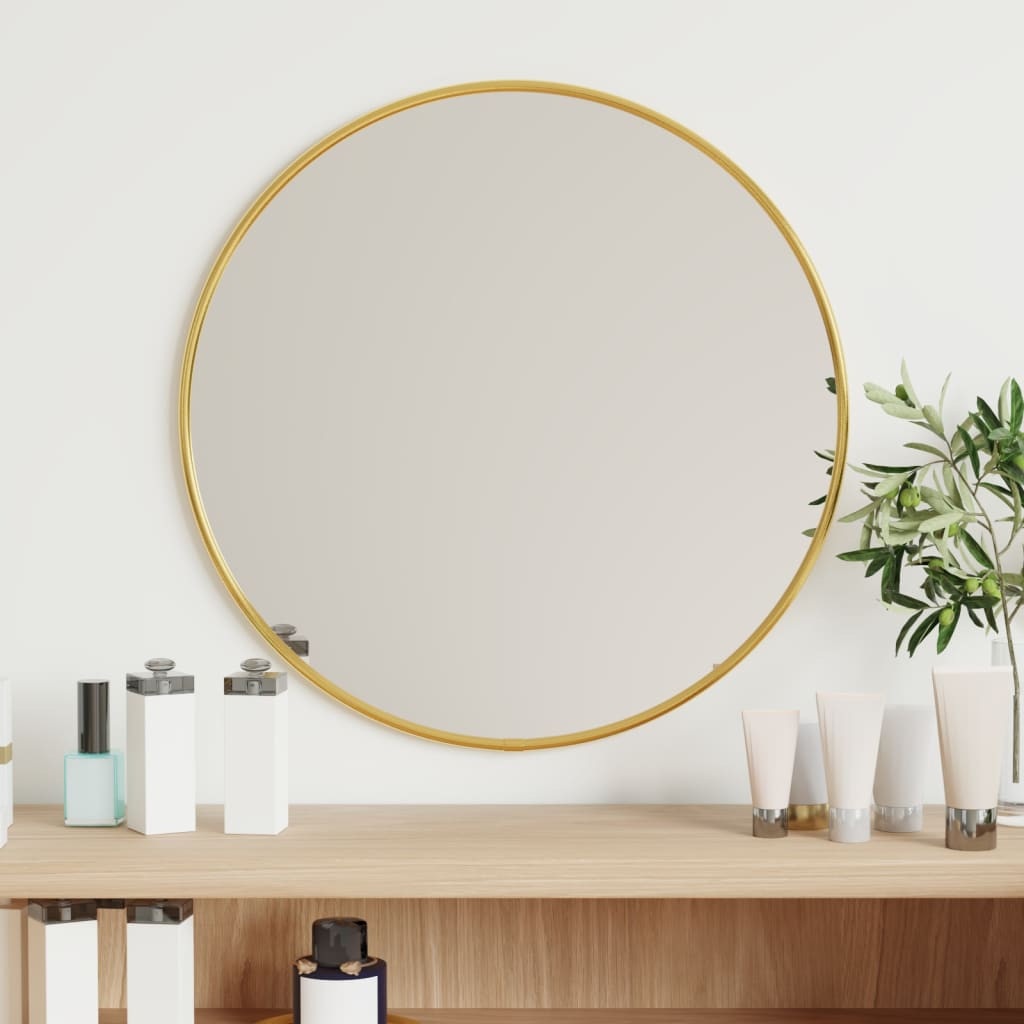 vidaXL Wall Mirror Gold Ø 15.7" Round - WhatYouNeedSales