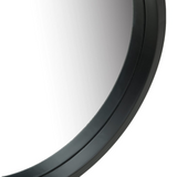 vidaXL Wall Mirror with Strap 15.7" Black - WhatYouNeedSales