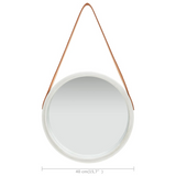 vidaXL Wall Mirror with Strap 15.7" Silver - WhatYouNeedSales