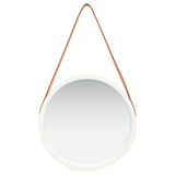 vidaXL Wall Mirror with Strap 15.7" White - WhatYouNeedSales