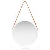 vidaXL Wall Mirror with Strap 15.7" White - WhatYouNeedSales