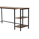 L-Shaped Walnut Brown Corner Desk with Four Side Shelves - Ember Workspace - WhatYouNeedSales